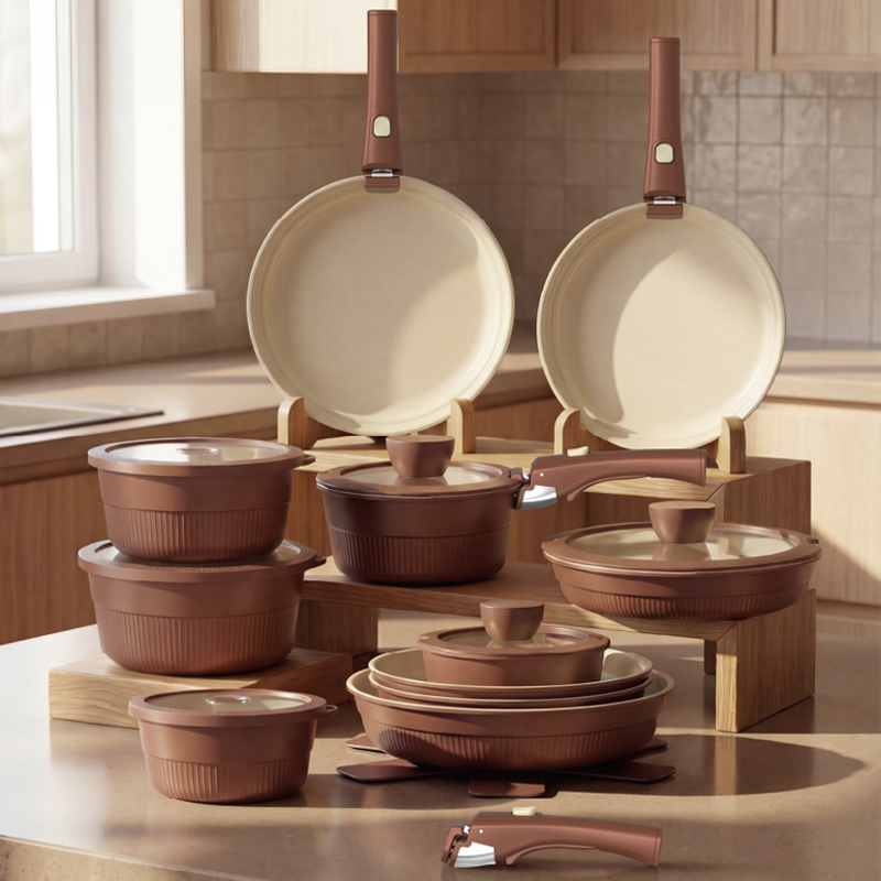 Pressed Aluminum Non‑Stick Cookware Set