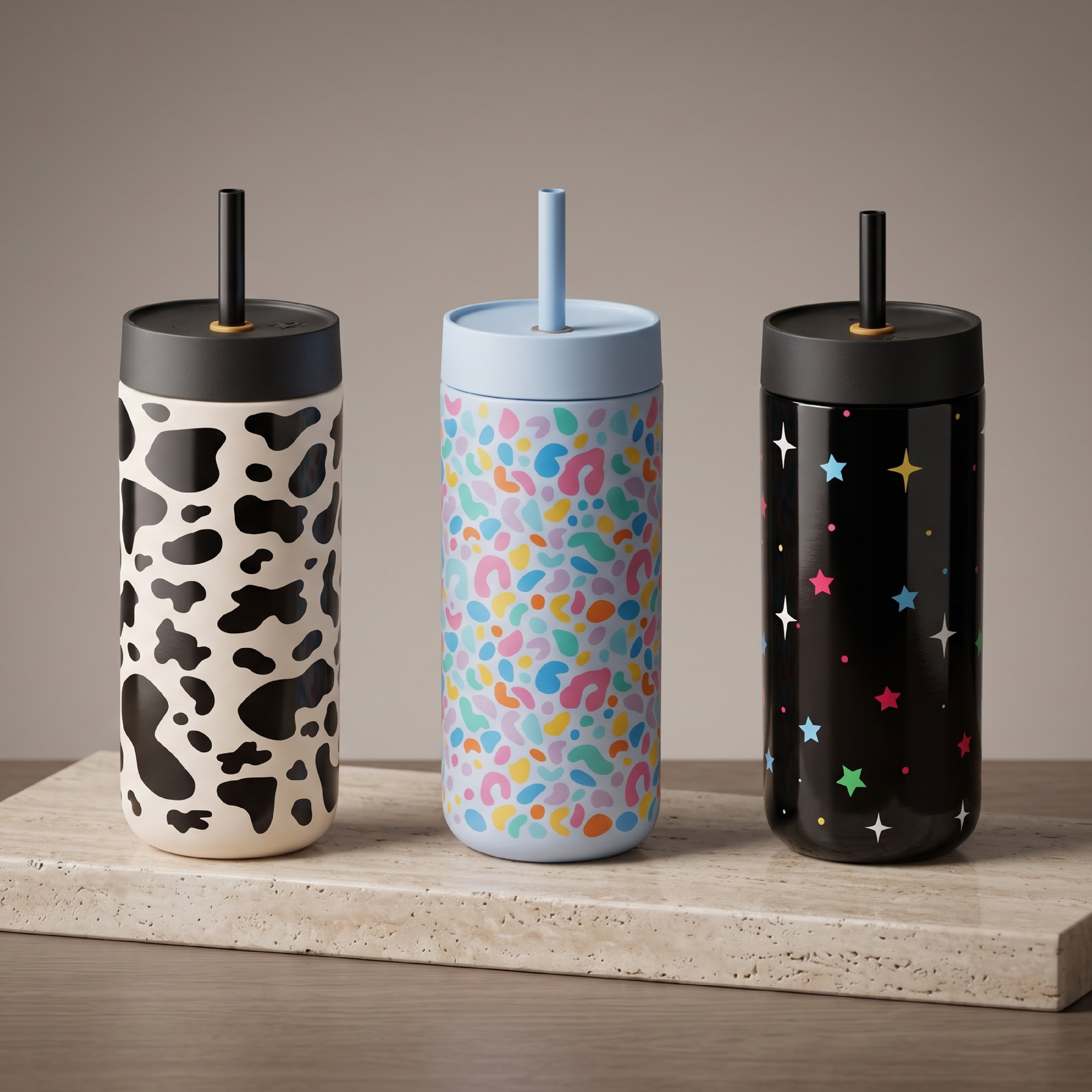 Customized 550ml Double Wall Stainless Steel 304 Insulated Tumbler Drinking Water Bottle with Straw