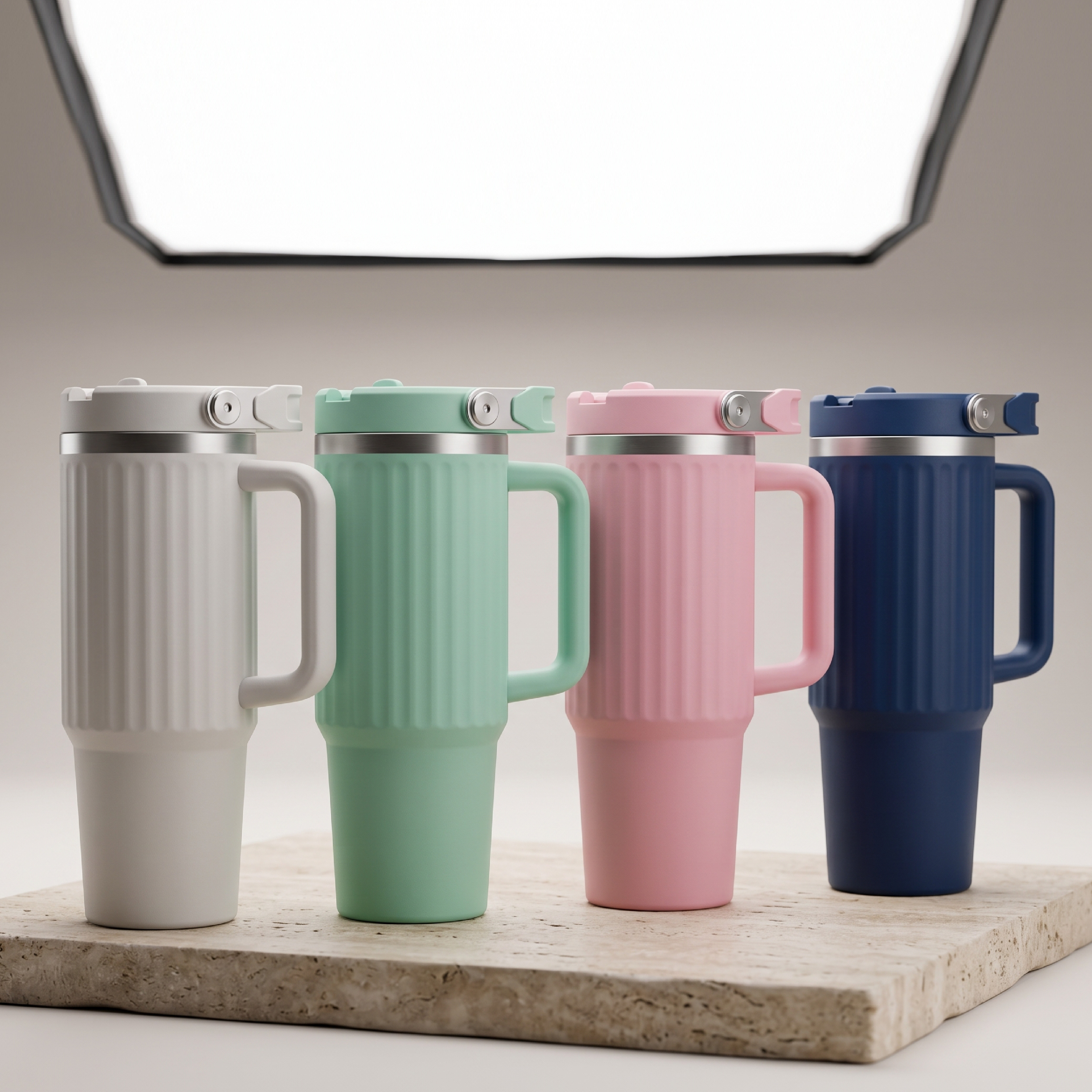 New 30oz Stainless Steel Insulated Cup - Large Capacity Portable Water Bottle for Travel and Car Use
