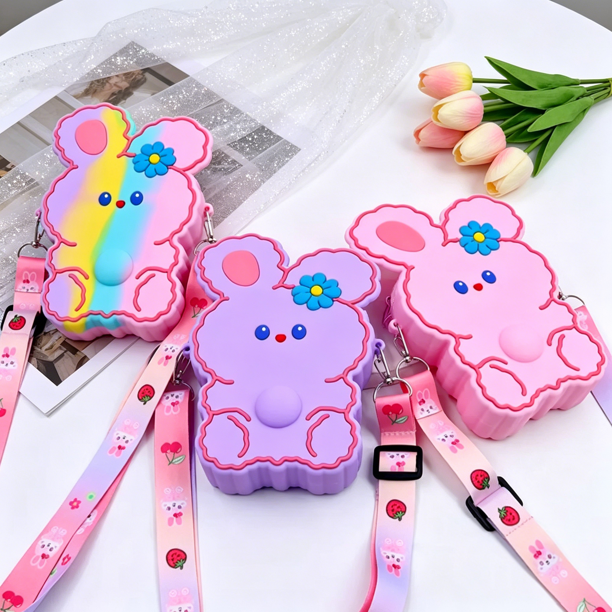 Cartoon Silicone Coin Purse Crossbody Bag for Kids