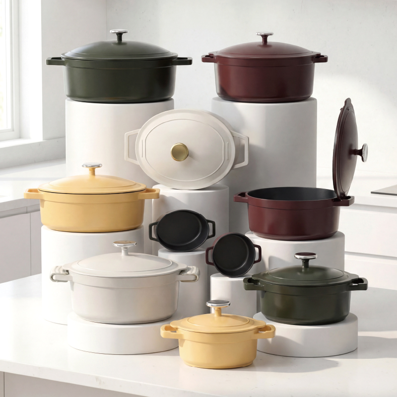 Die cast aluminum non-stick cooking pot set