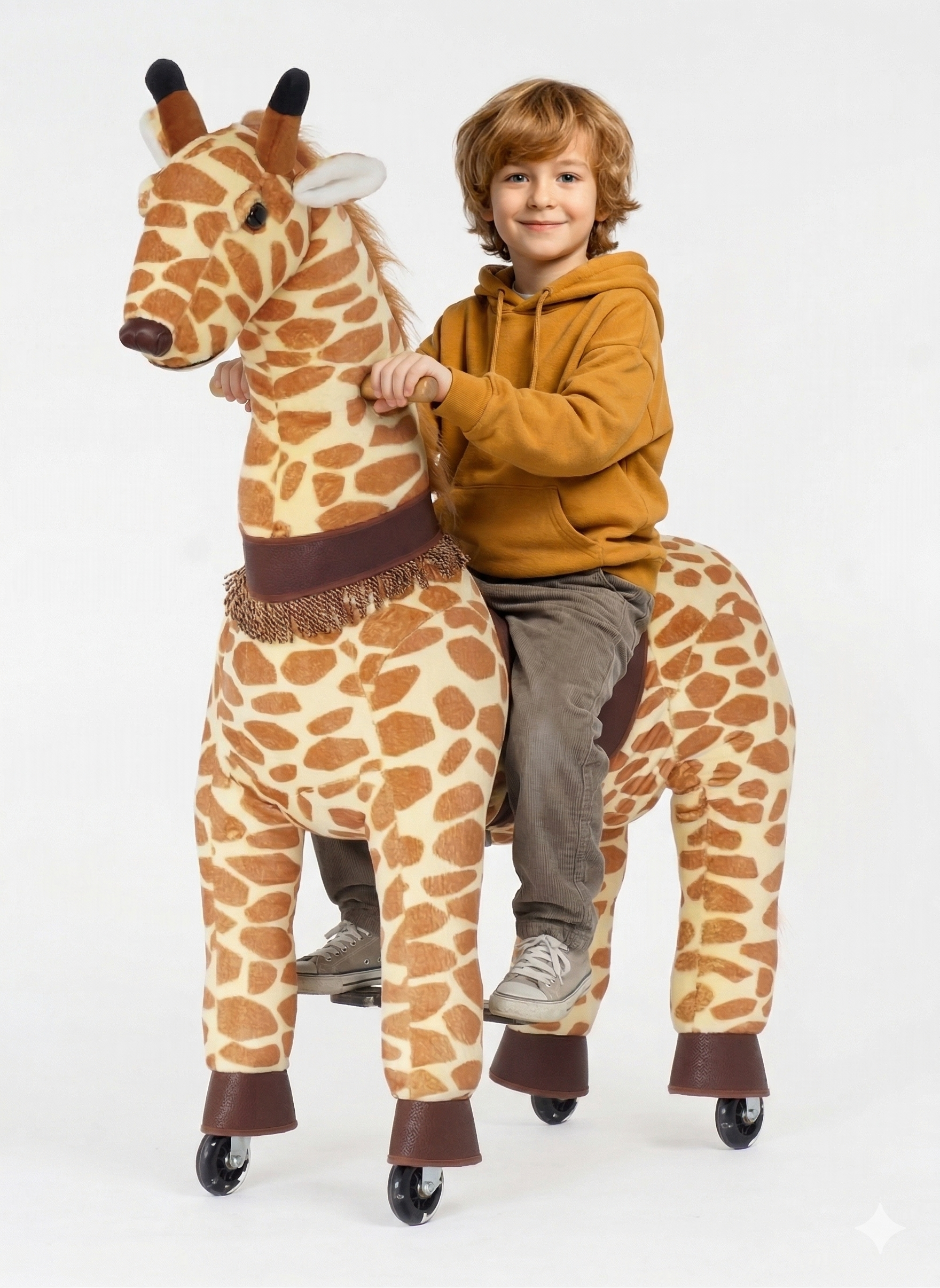Kid-Powered Ride-On Giraffe – Medium Size
