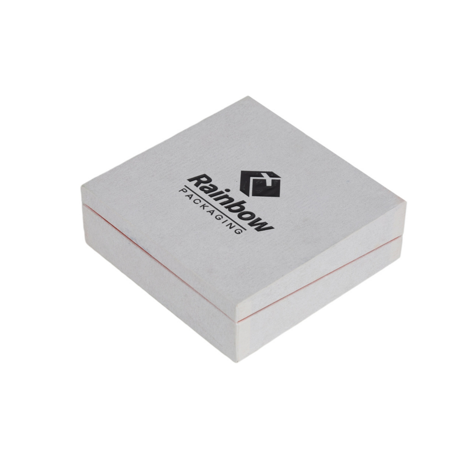 Rigid Packaging Box White Exterior Orange Inside for Jewelry Cosmetics Small Gift Packaging