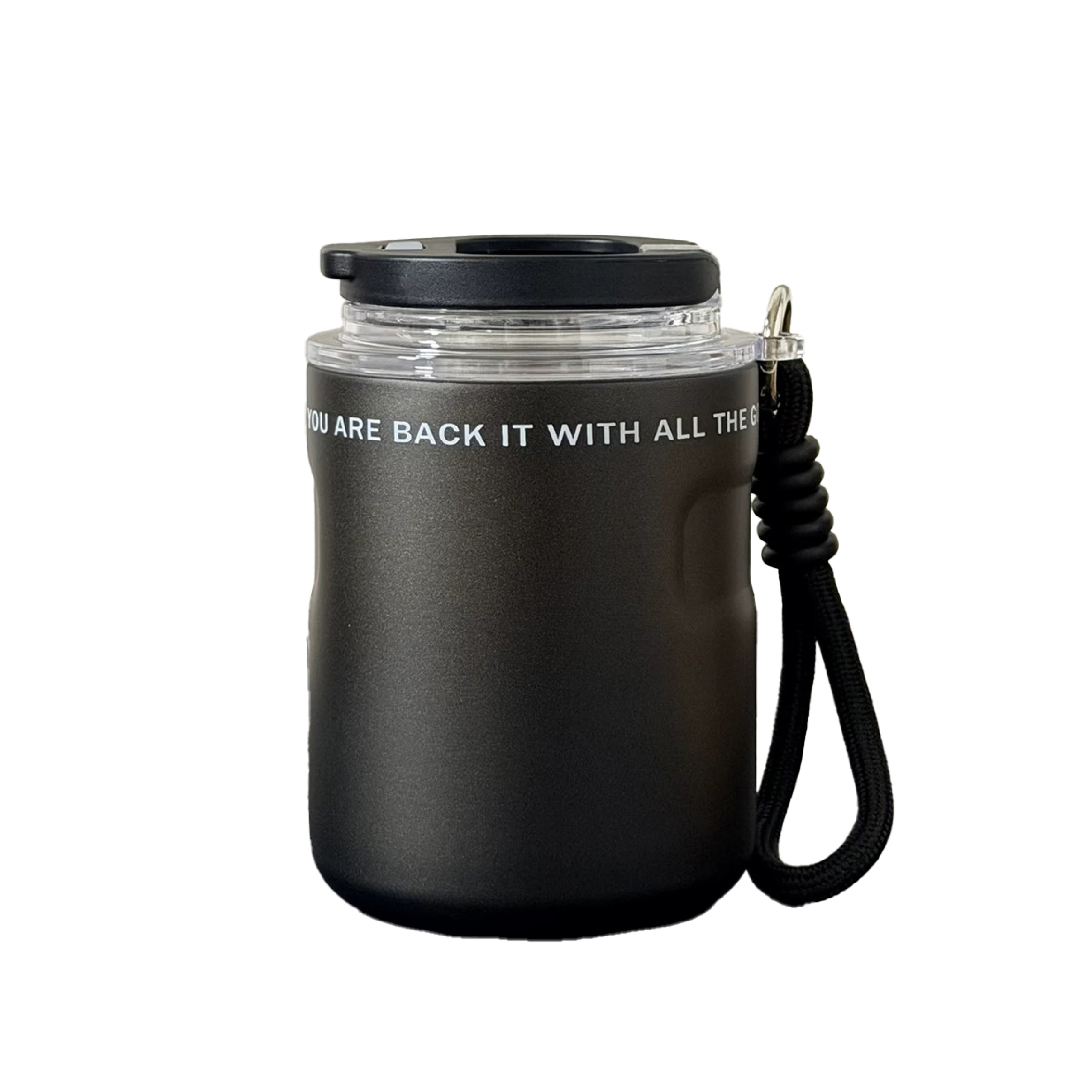 260ml 350ml Mini Stainless Steel Vacuum Coffee Cup with Straw Portable Travel Mug with Handle Rope