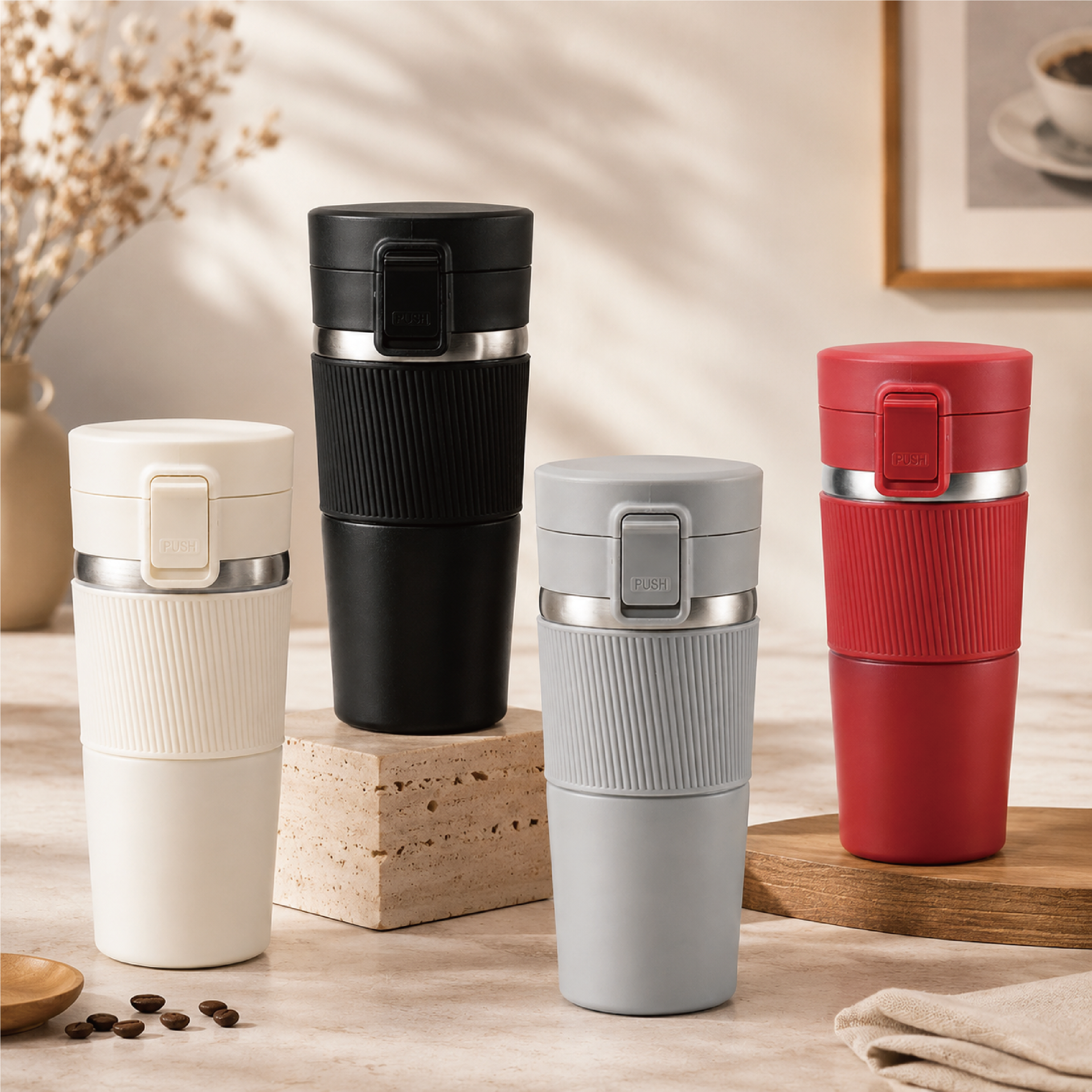 Coffee Mug Stainless Steel Outdoor Car Water Bottles Classic Vacuum Flasks Modern Thermos Cup