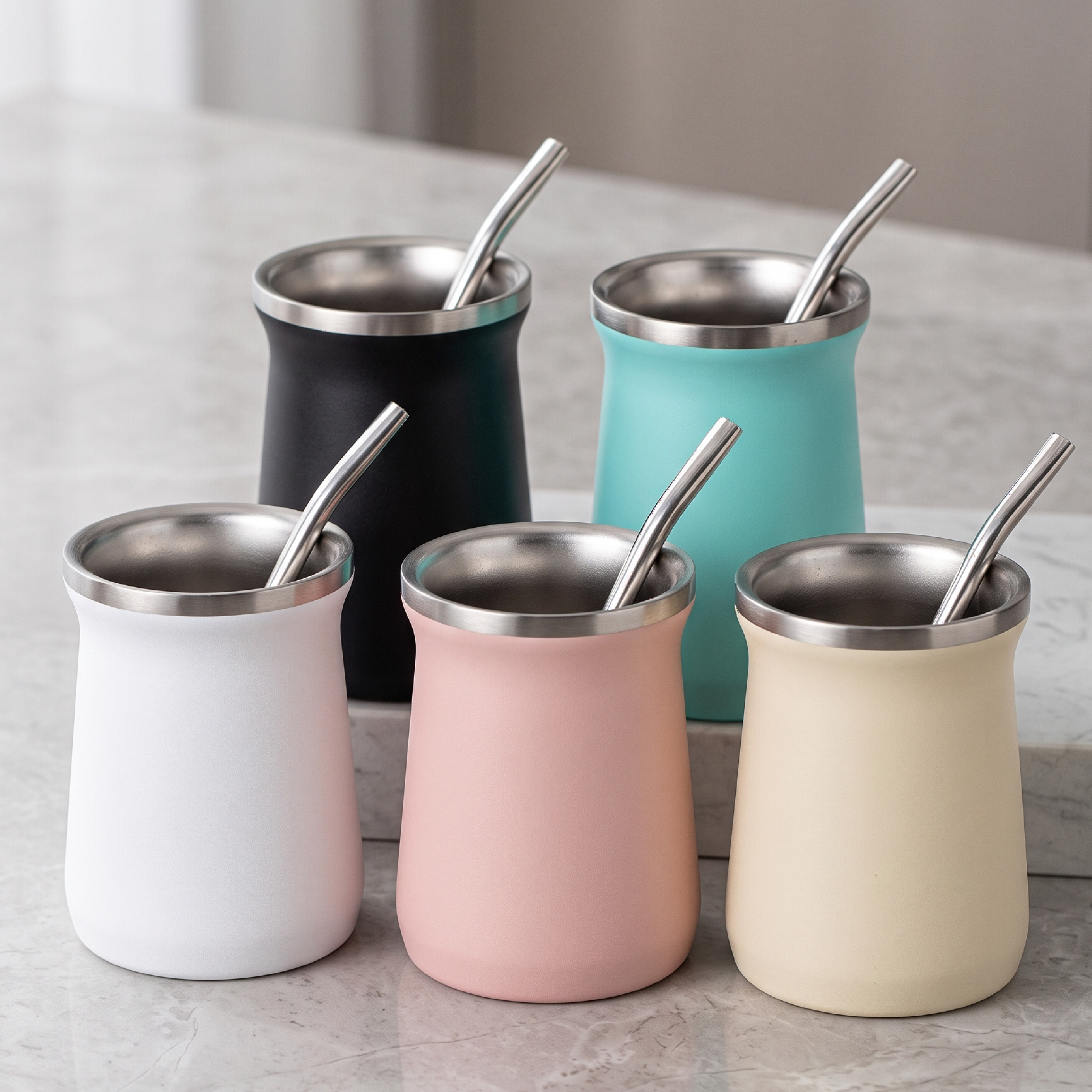 304 stainless steel mini vacuum textured paint tea cup for outdoor sports and travel