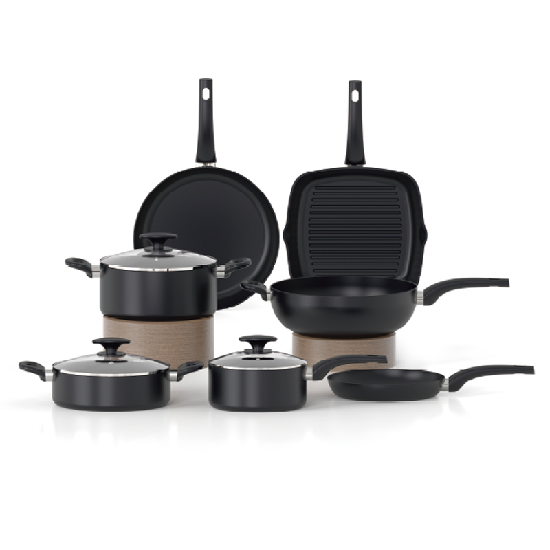 Pressed Aluminum Non‑Stick Cookware Set