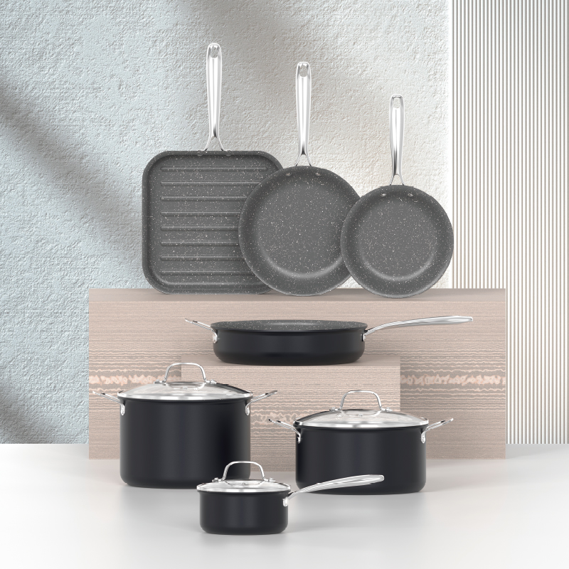Pressed Aluminum Non‑Stick Cookware Set