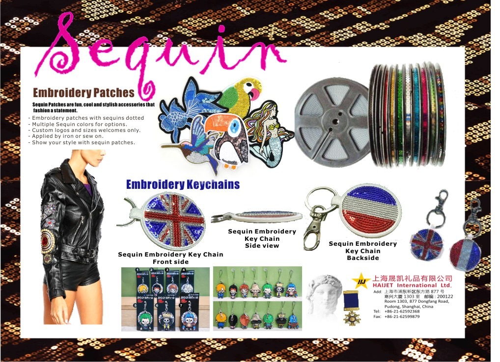 Sequin Embroidery Patch & Keychain