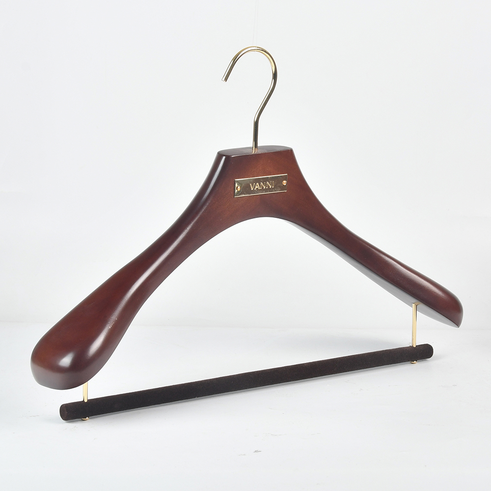 custom hotel luxury hanger wooden coat hanger suit hanger for shop