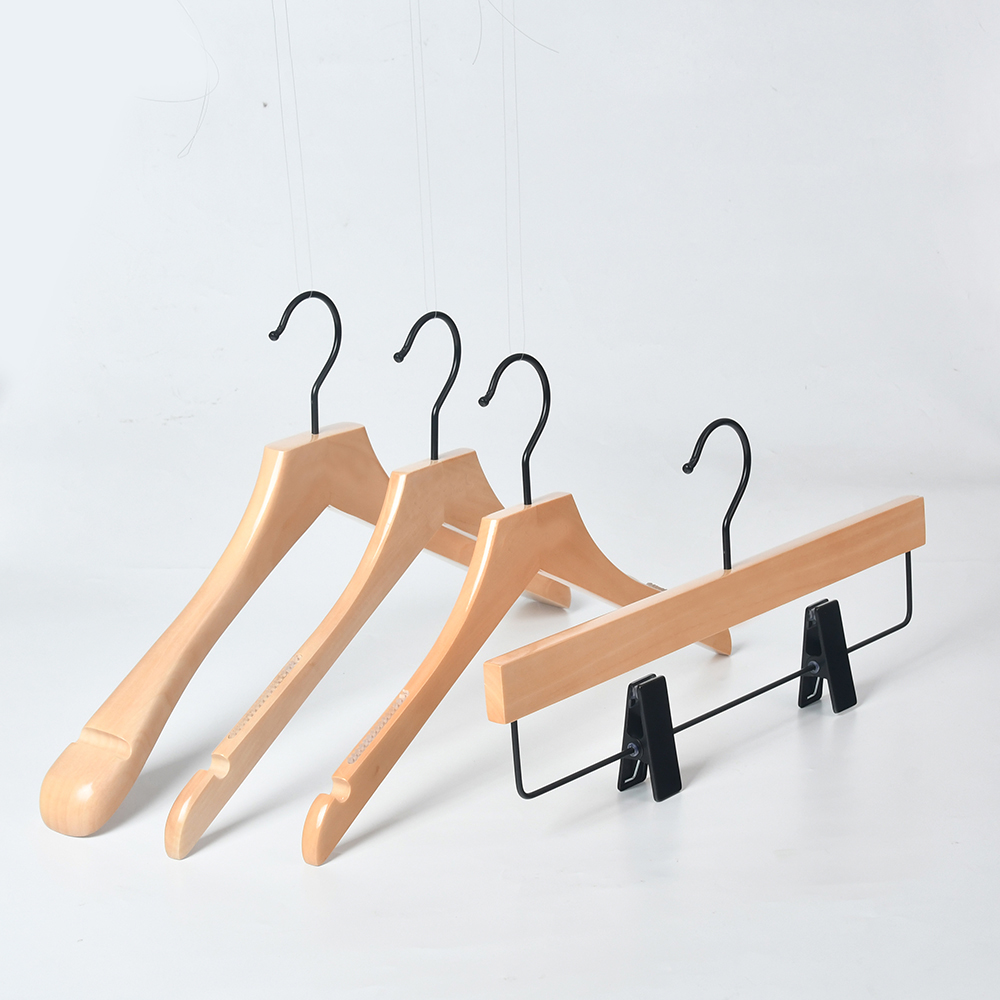 Luxury Lotus Wooden Hanger Special Design Non Slip Wide Shoulder Wooden Suit Hanger