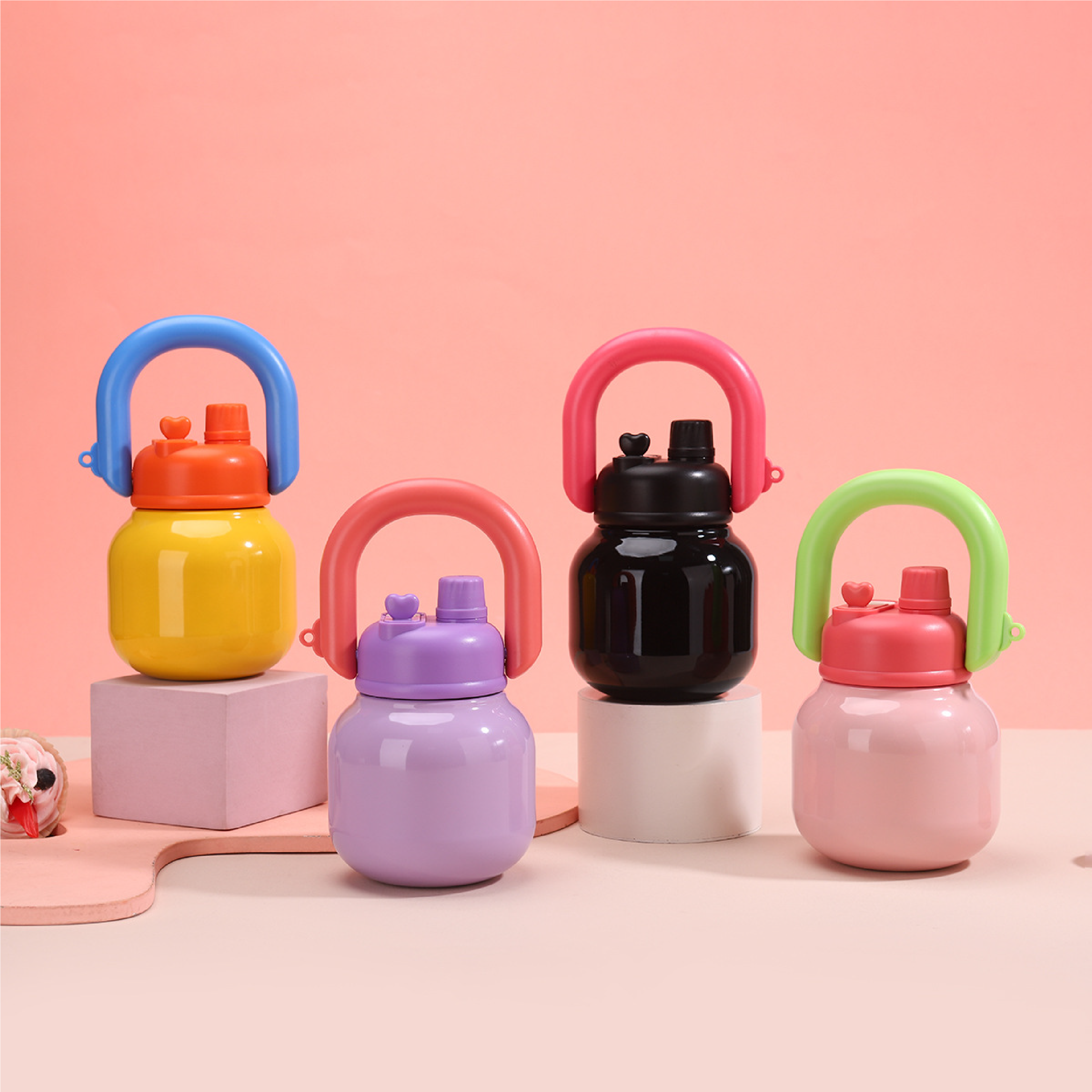 Customized 650ml 18/8 Stainless Steel Double Wall Vacuum Insulated Bottle Portable Straw Cup