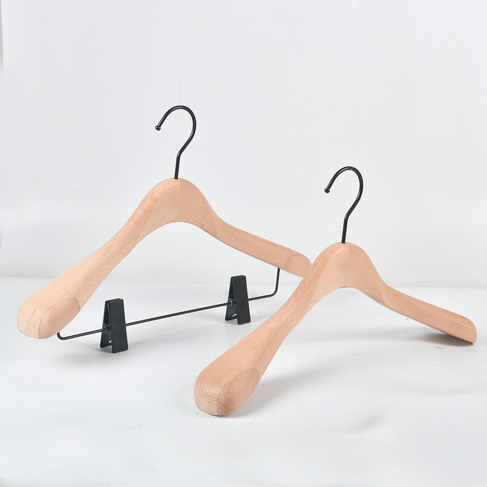 Custom LOGO Hanger Luxury Clothes Wooden Coat Suit Hotel Hangers Broad Shoulder