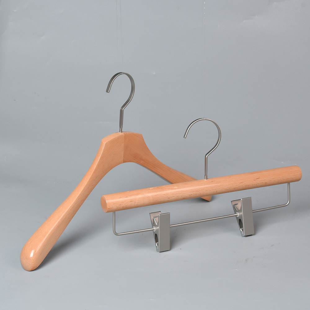 wholesale wooden coat hanger customized brand store men's suit display hangers for hotel