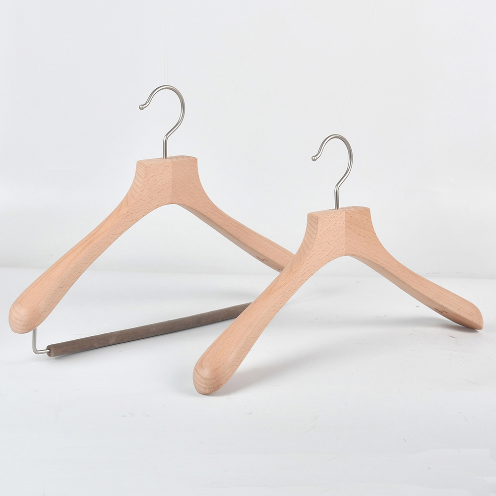 Custom logo heavy duty white wood personalized hanger coat hanger