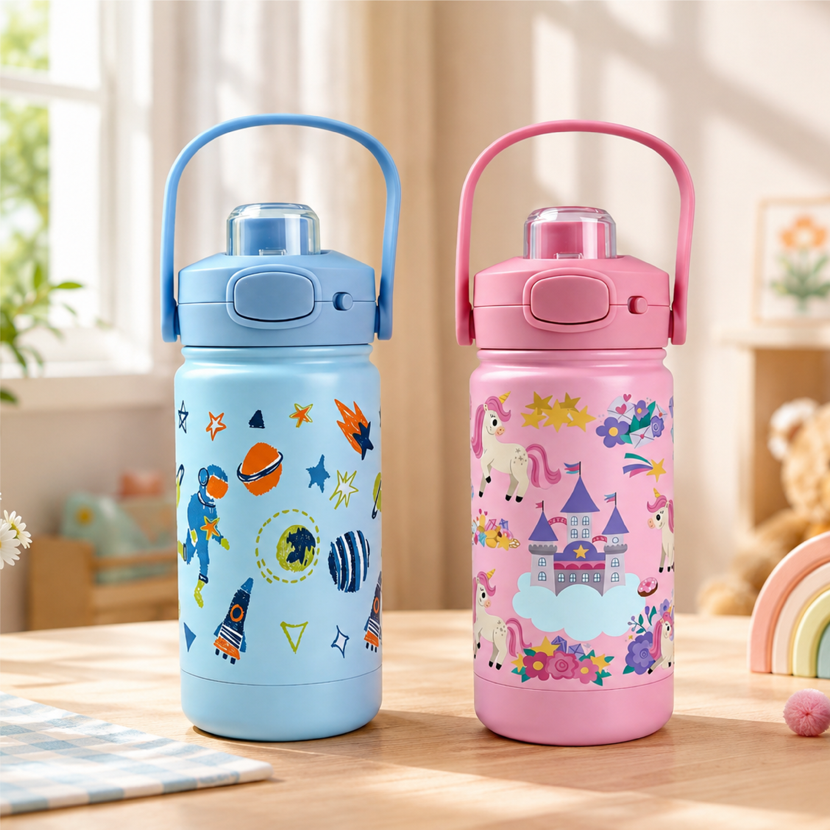 12OZ Vacuum Insulated Kids Drinking Water Bottle Stainless Steel 304