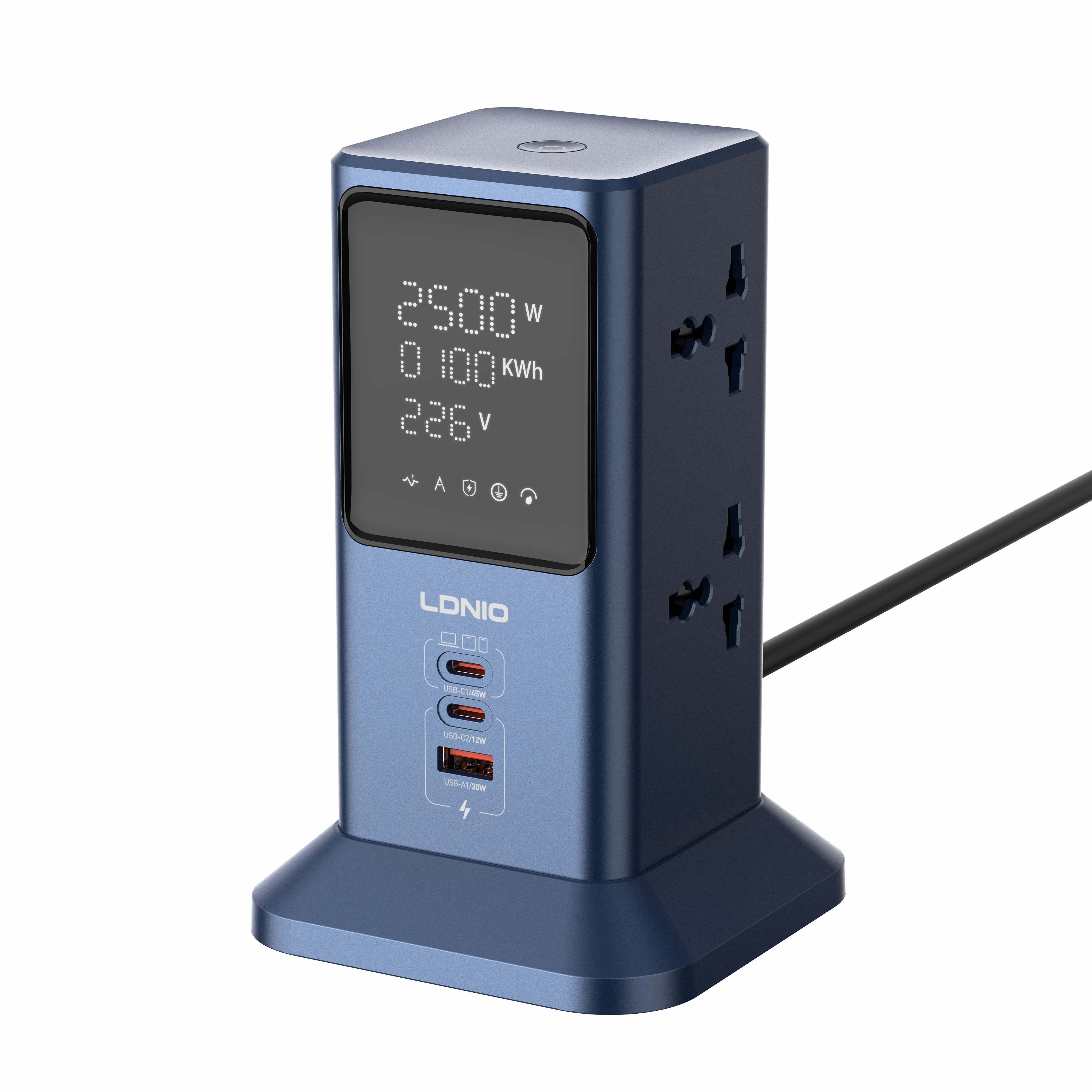 SC2-1 Tower Extension Power Socket Multi-Plug Strip and Usb Charging Station 3Ports Fast Charging