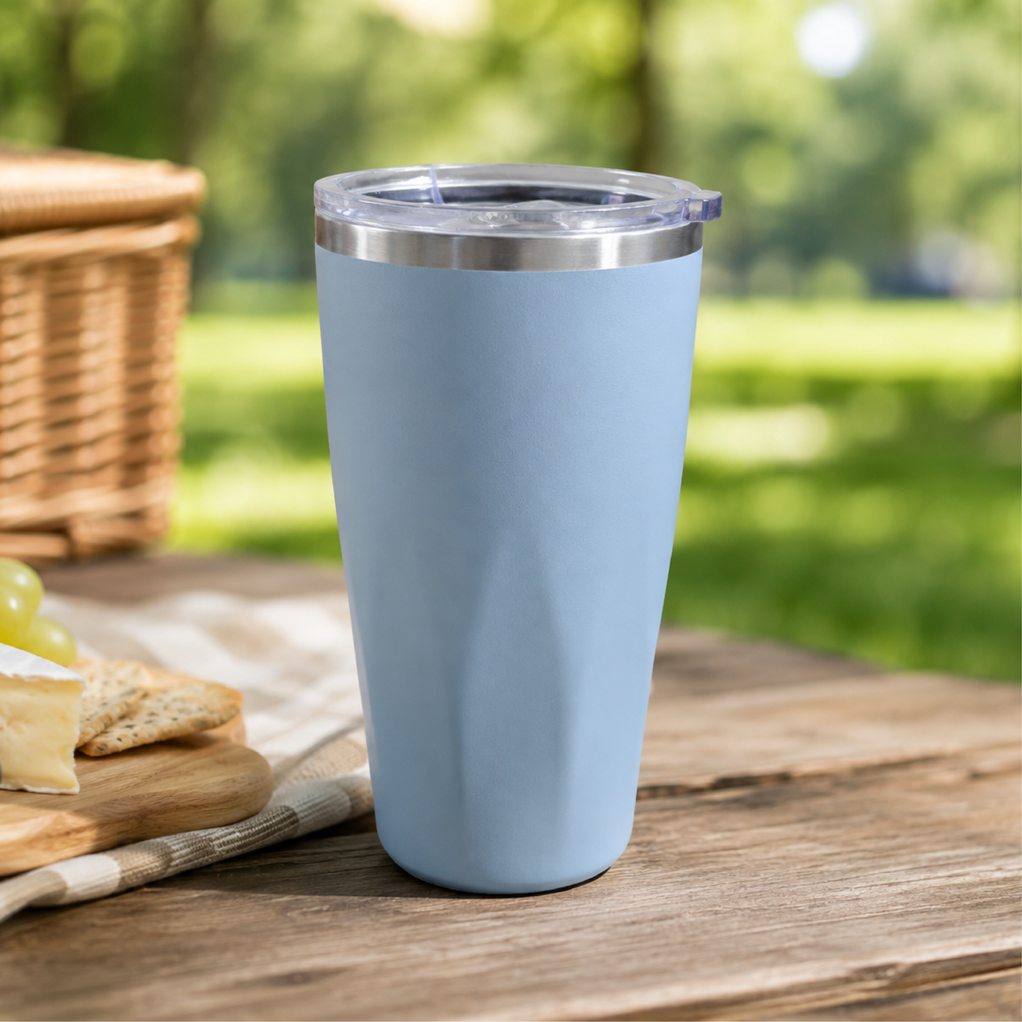 20oz Double-Layer Vacuum Insulated Car Cup with 304 Stainless Steel Powder-Coated