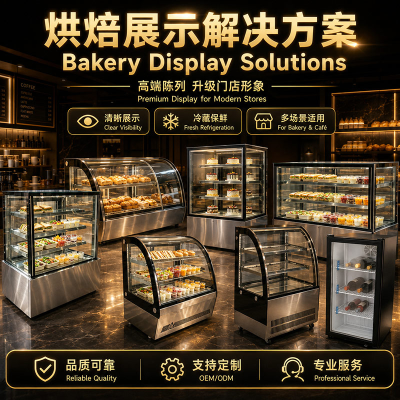 Commercial Cake Display Cabinet Refrigerated Showcase Cooked Food Fresh‑keeping Cabinet Air‑cooled Dessert Cabinet Fruit & Beverage Chiller Cold Counter for Pastry Salad OEM/ODM/SKD/CKD PAYGO