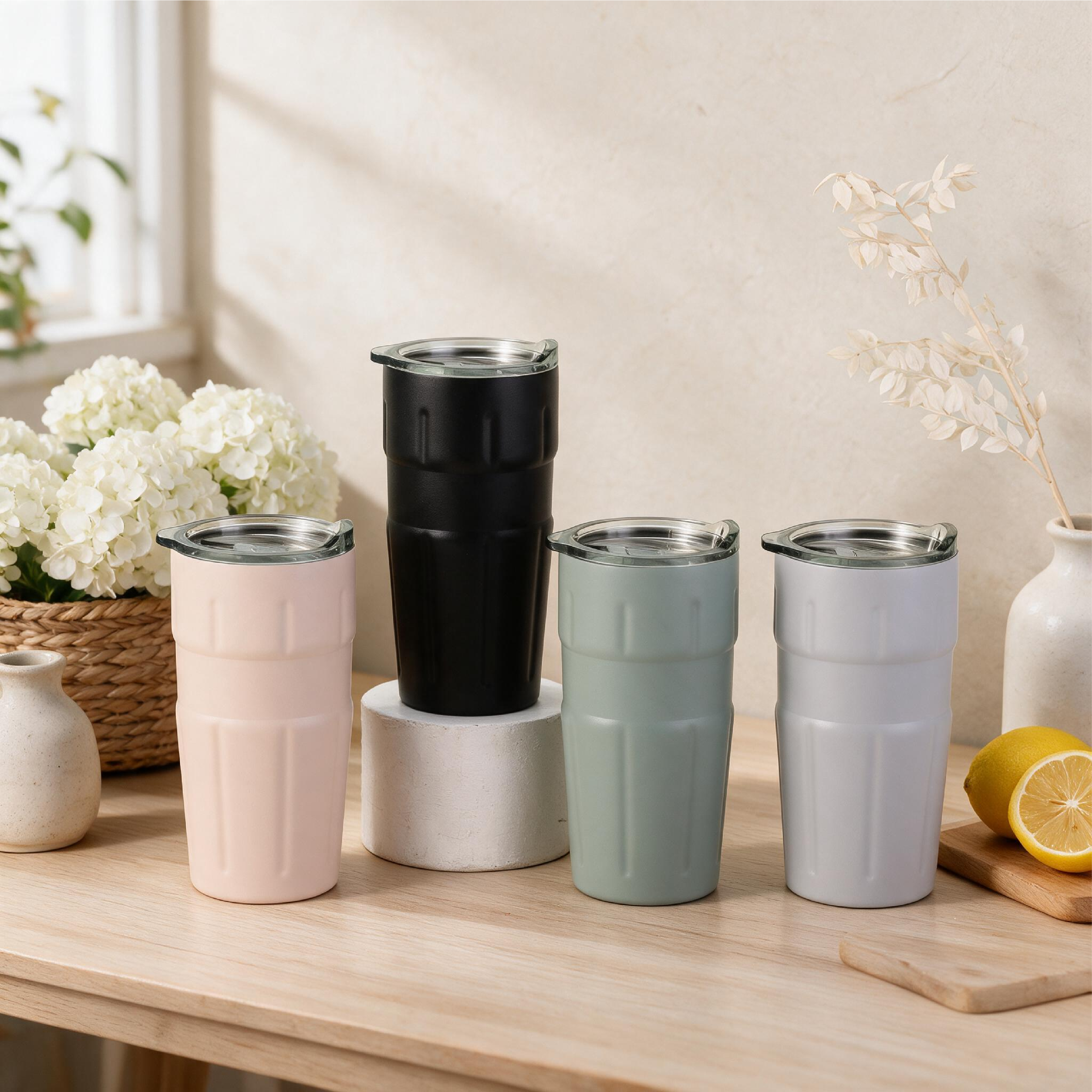 New double-layer portable insulated coffee cup for cold-keeping with 304 stainless steel