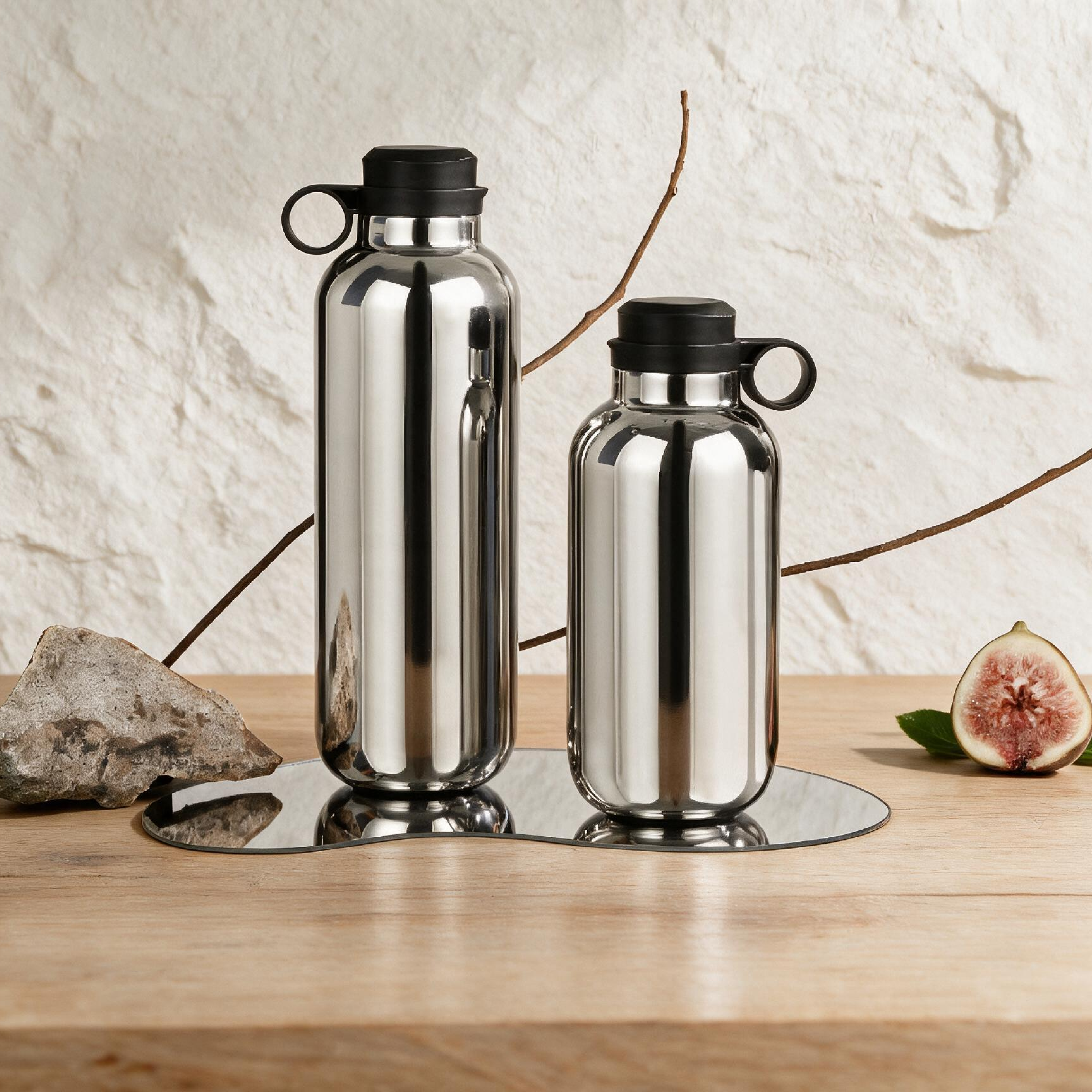 Customized Insulated Water Bottle Stainless Steel Vacuum Flask with Small Mouth Finger Handle Lid