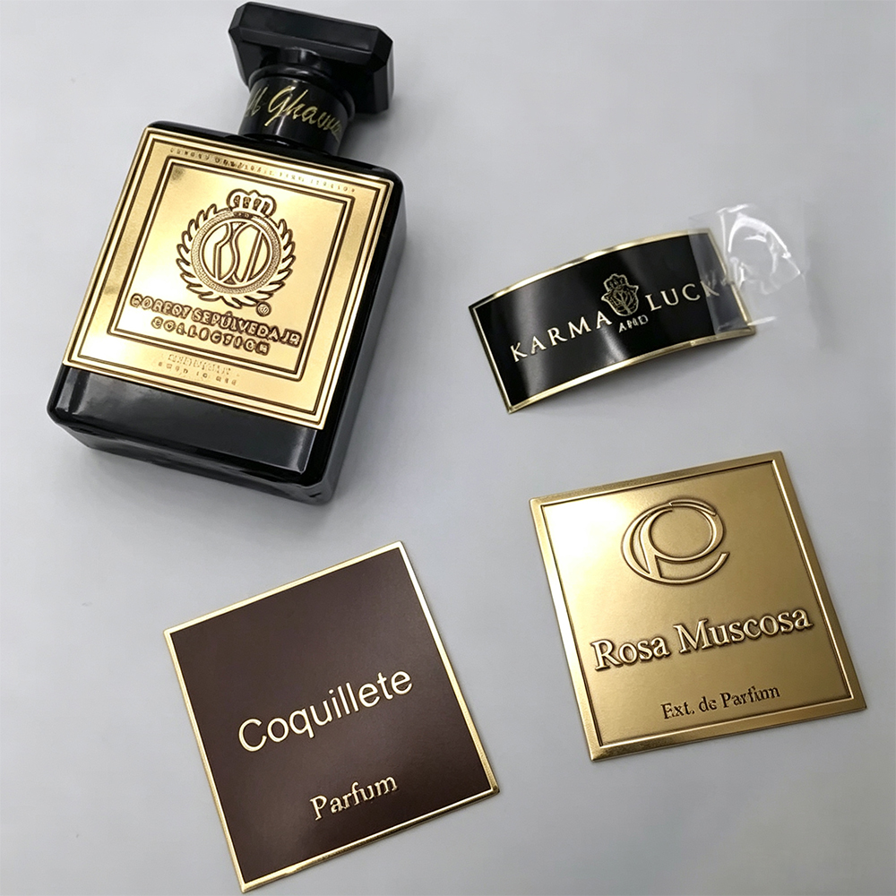 OEM Factory Custom Logo Bottle Labels, Aluminum Wine Labels, Perfume Stickers