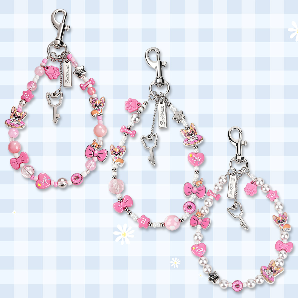 Wholesale Beaded Wristlet Phone Charms Cute Bag Accessories