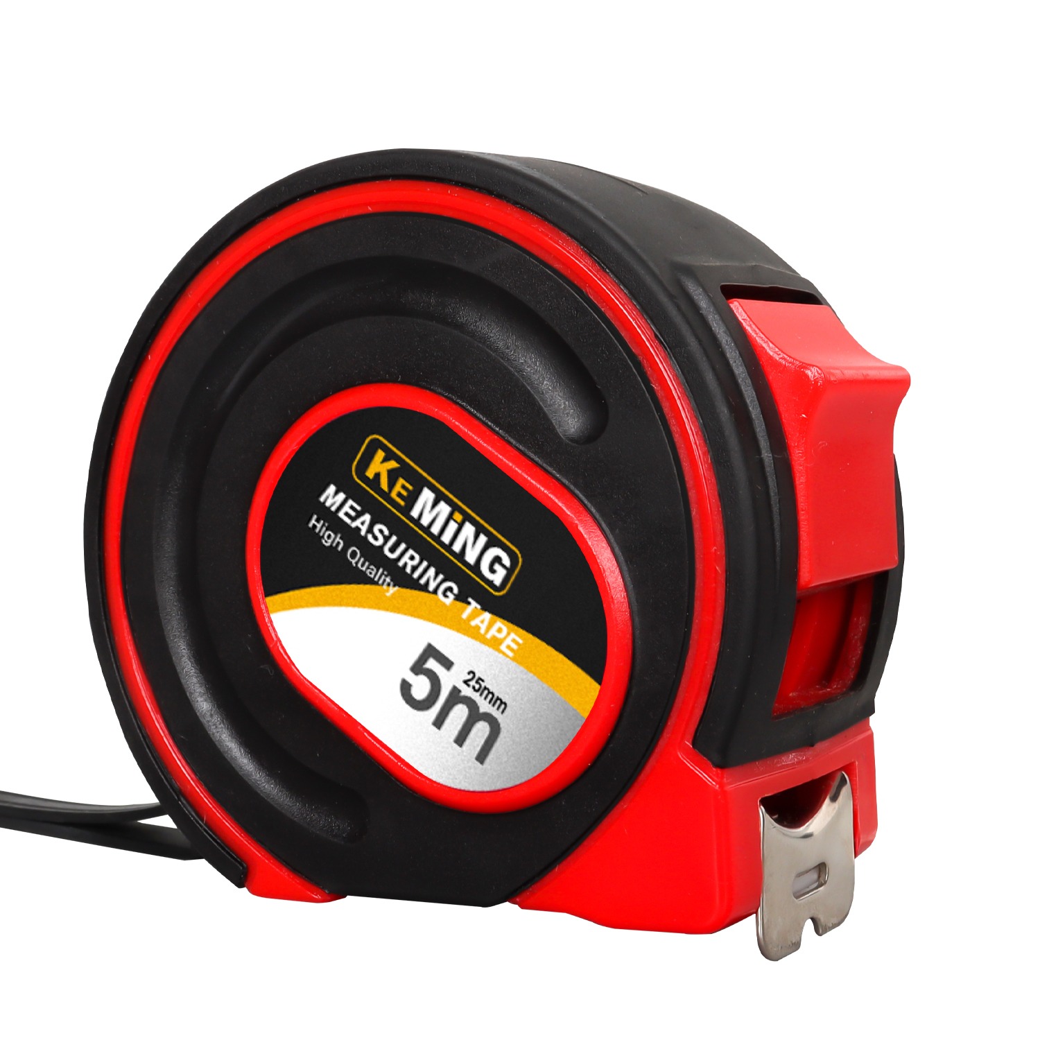 Small Size TPR Rubber Grip Steel Tape Measure 5M 25MM Metric Inch Retractable Measuring Tape For Construction Woodworking