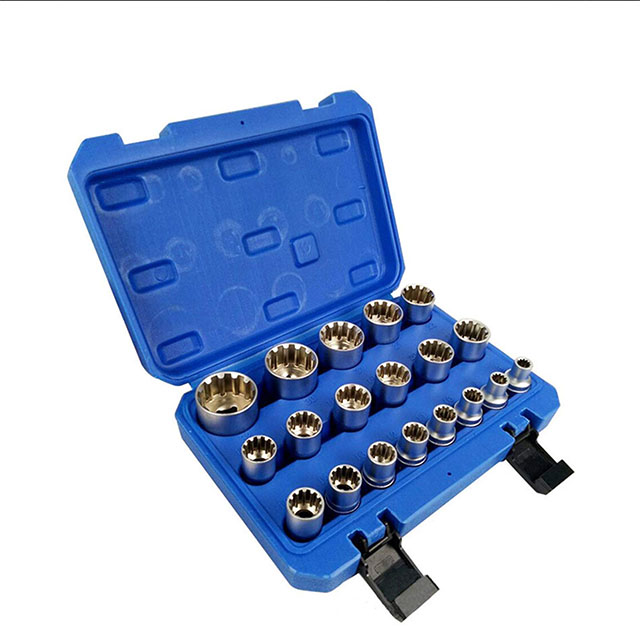 19-Piece 12-Point Socket Set with Electric Ratchet Wrench, Automotive Repair Tool Kit for Mechanics