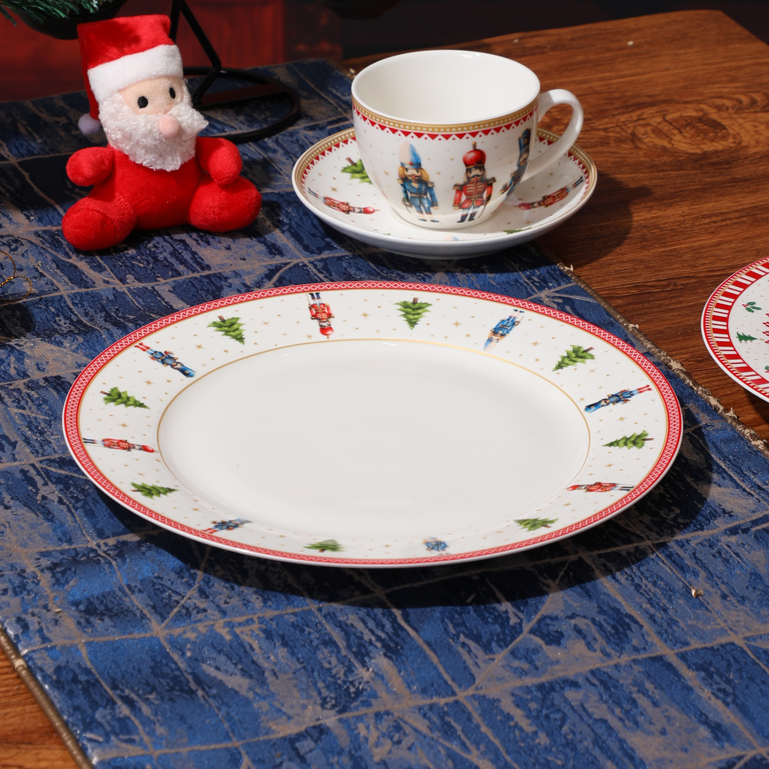 Nutcracker Soldier Christmas Ceramic 10.5‑inch Dinner Plate