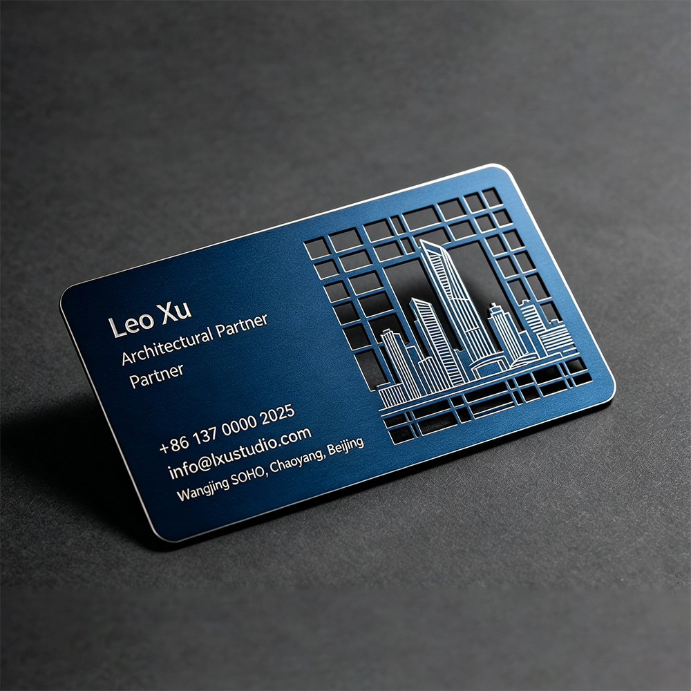 Professional Custom Laser-Cut Cutout Metal Business Cards Manufacturer