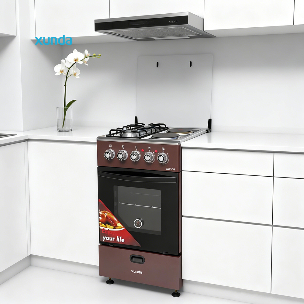 Xunda Factory Customization Multi-purpose 4 Burners Built-in Oven 2 Hotplate Electric 2 Gas Stove Electric with Pizza Oven