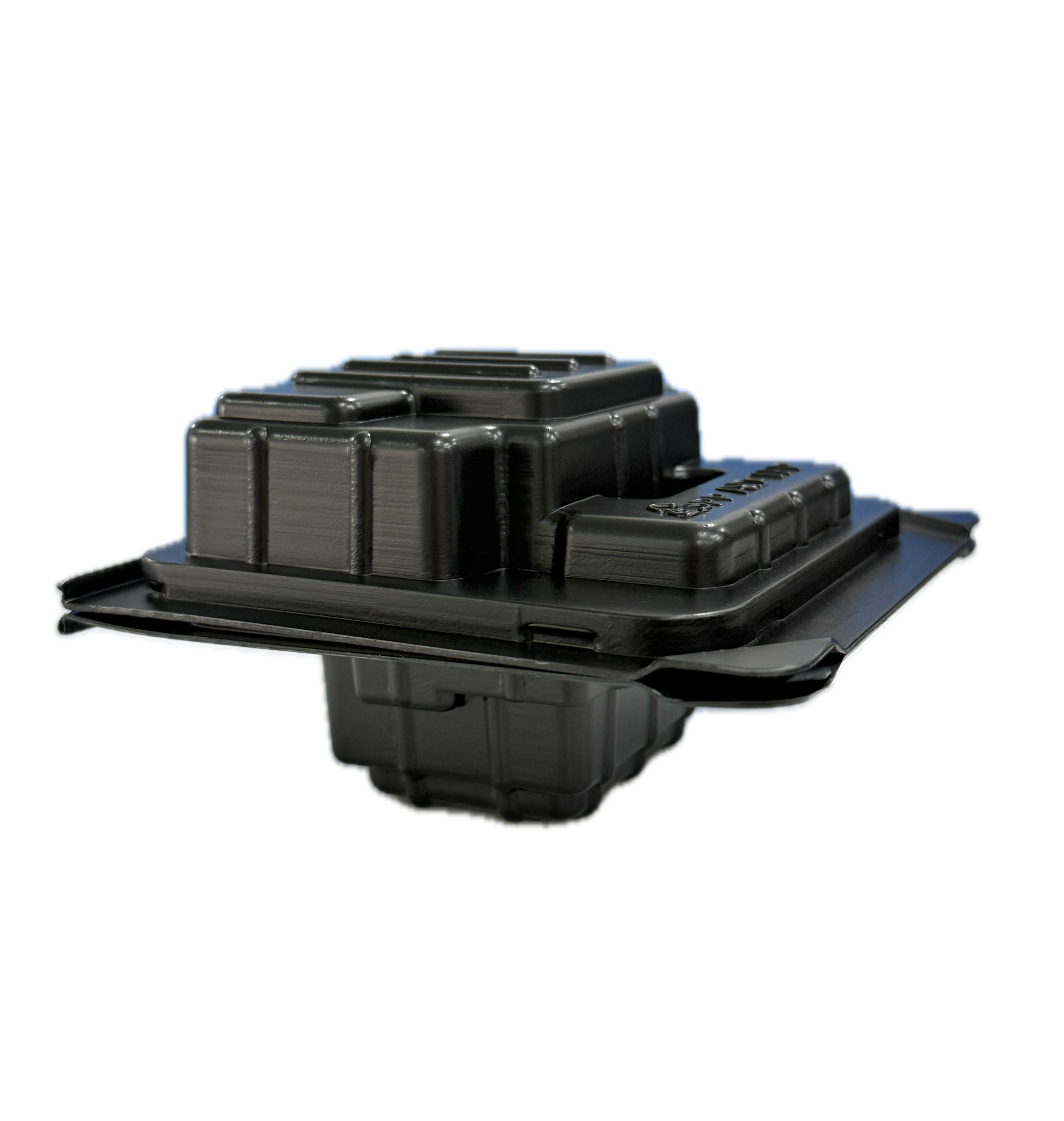 Black ESD tote box with lid