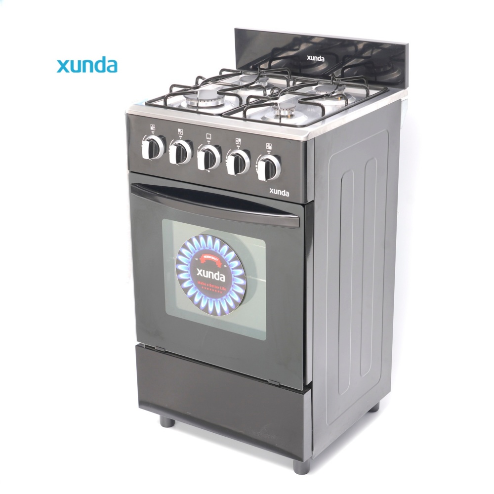 Xunda China OEM 50*50 Gas Range Stove 4 Burner Gas Standing Cooker With Oven Cocina a Gas Con Horno