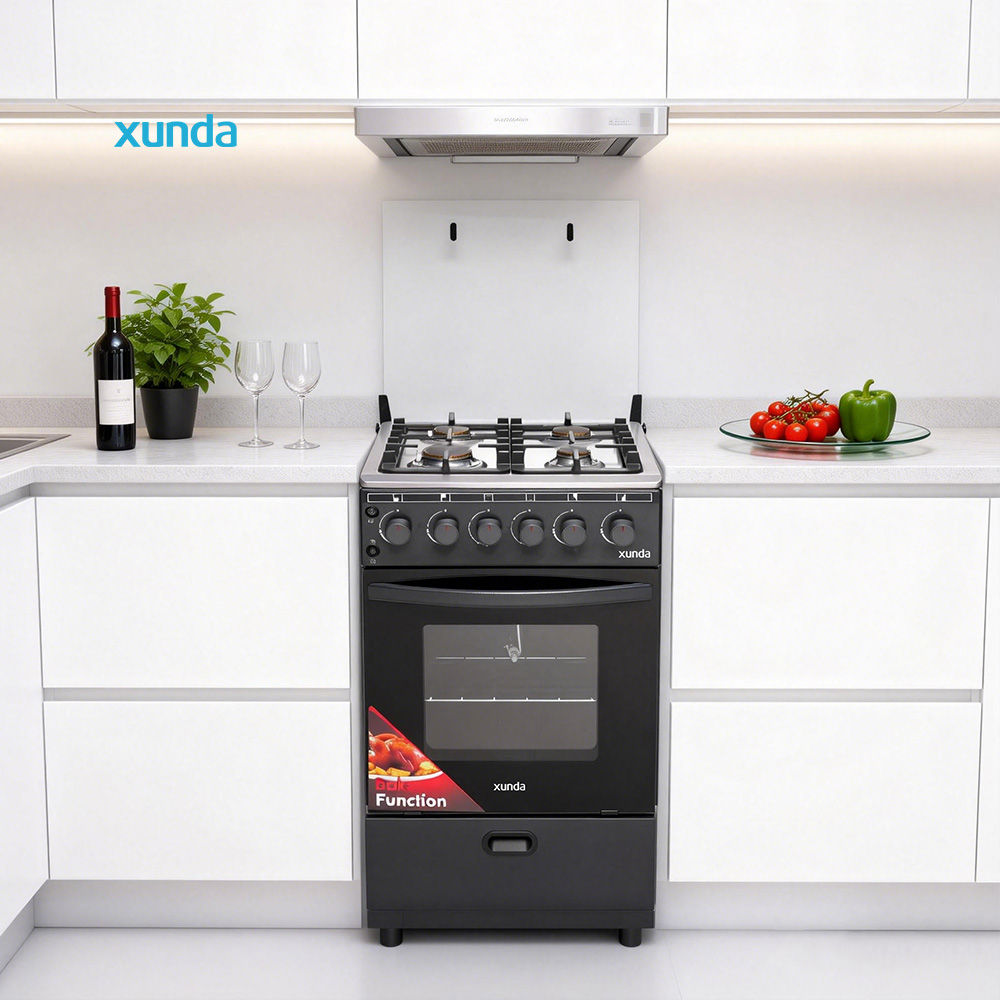 Xunda Multifunctional Four-Stove Gas with Oven Professional Factory 4 Burners Freestanding Oven with Gas Hob Kitchen Appliance