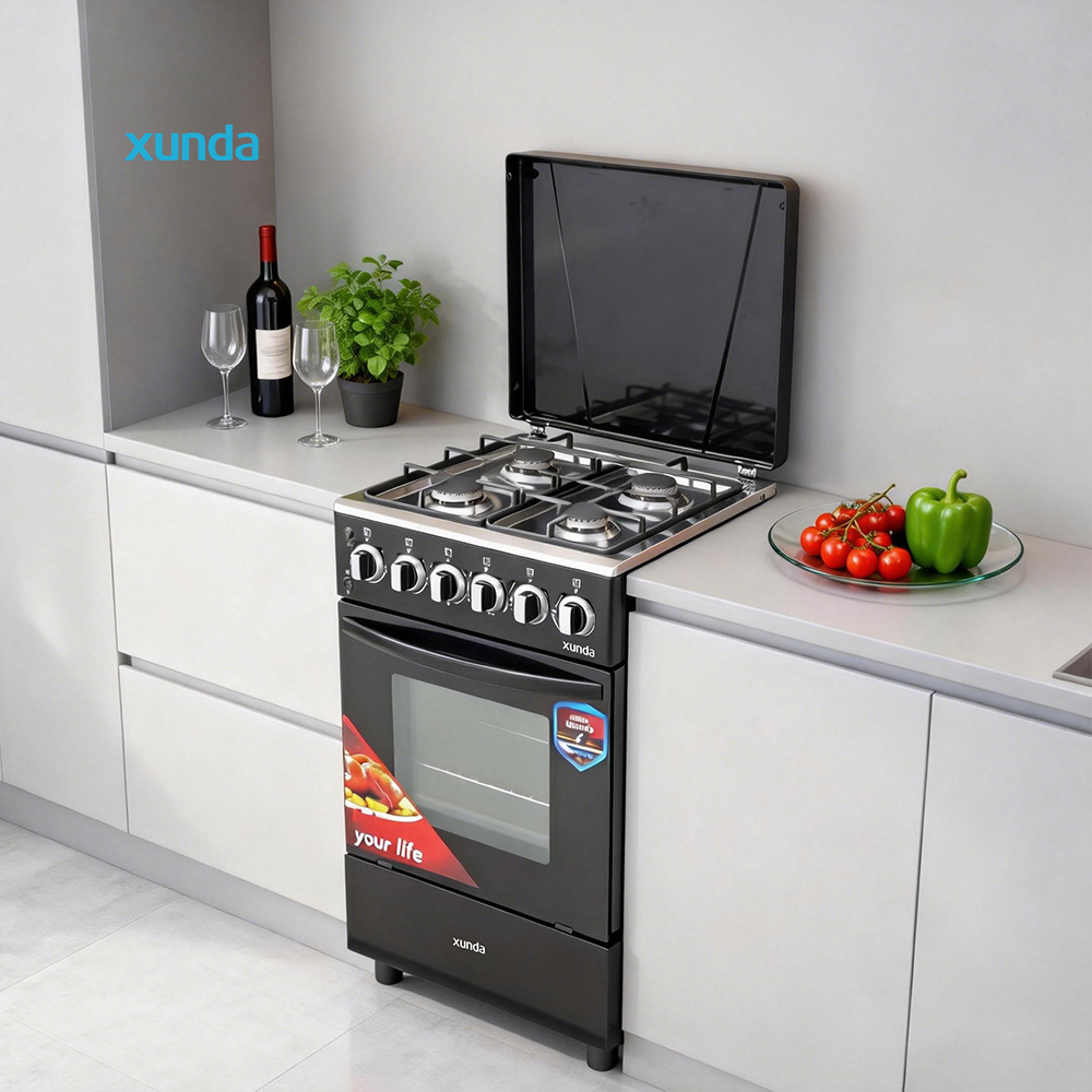 Xunda Combination 4 Gas Stove with Oven Multifunctional Range Oven All-in-one Kitchen Cooker Free Standing Gas Stove With CE