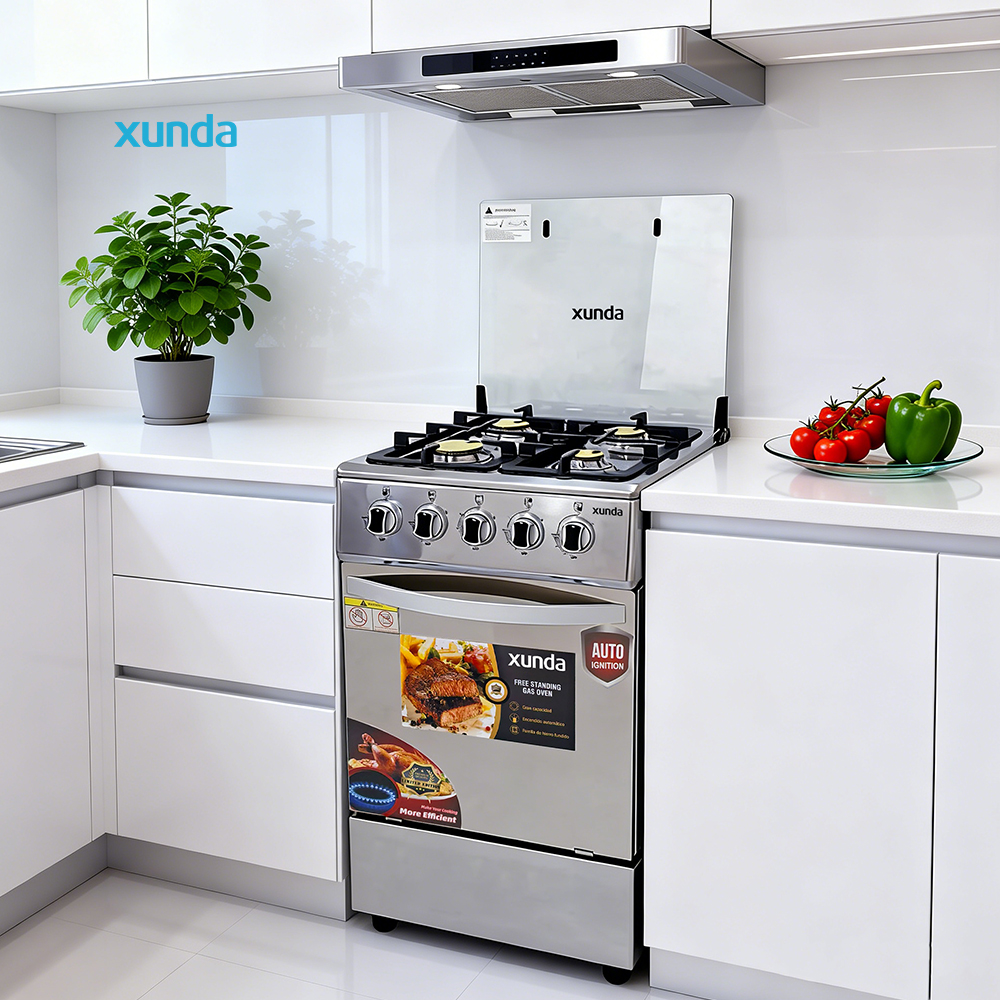 Xunda Highest Quality Cocinas a Gas Estufas De Gas Con Horno 4 burner Gas Stove with Oven 50*50 Built-in Oven for Baking