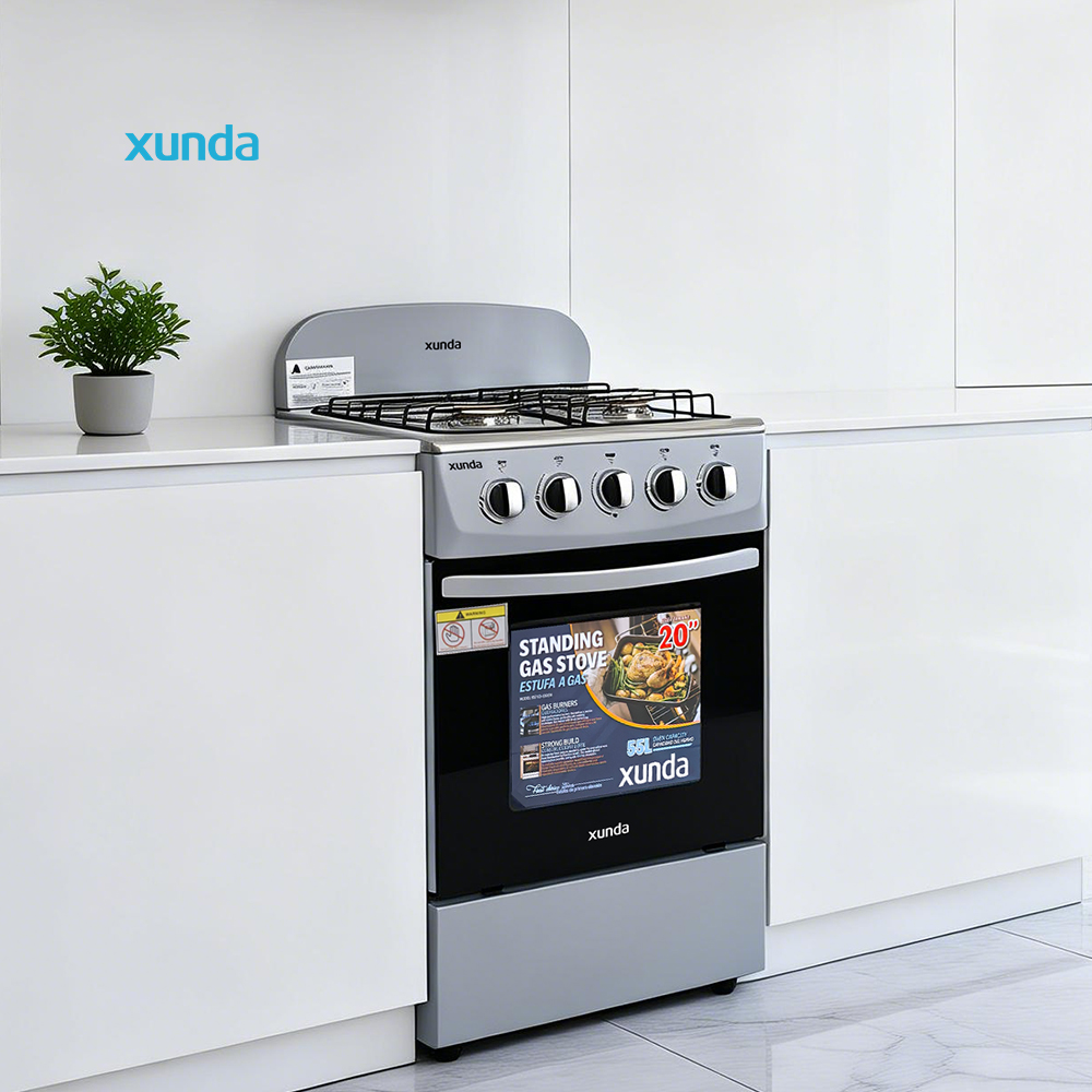 Xunda Big Production 20inch High Efficiency Freestanding 4 Burners Cooker Gas Stove Range With Oven