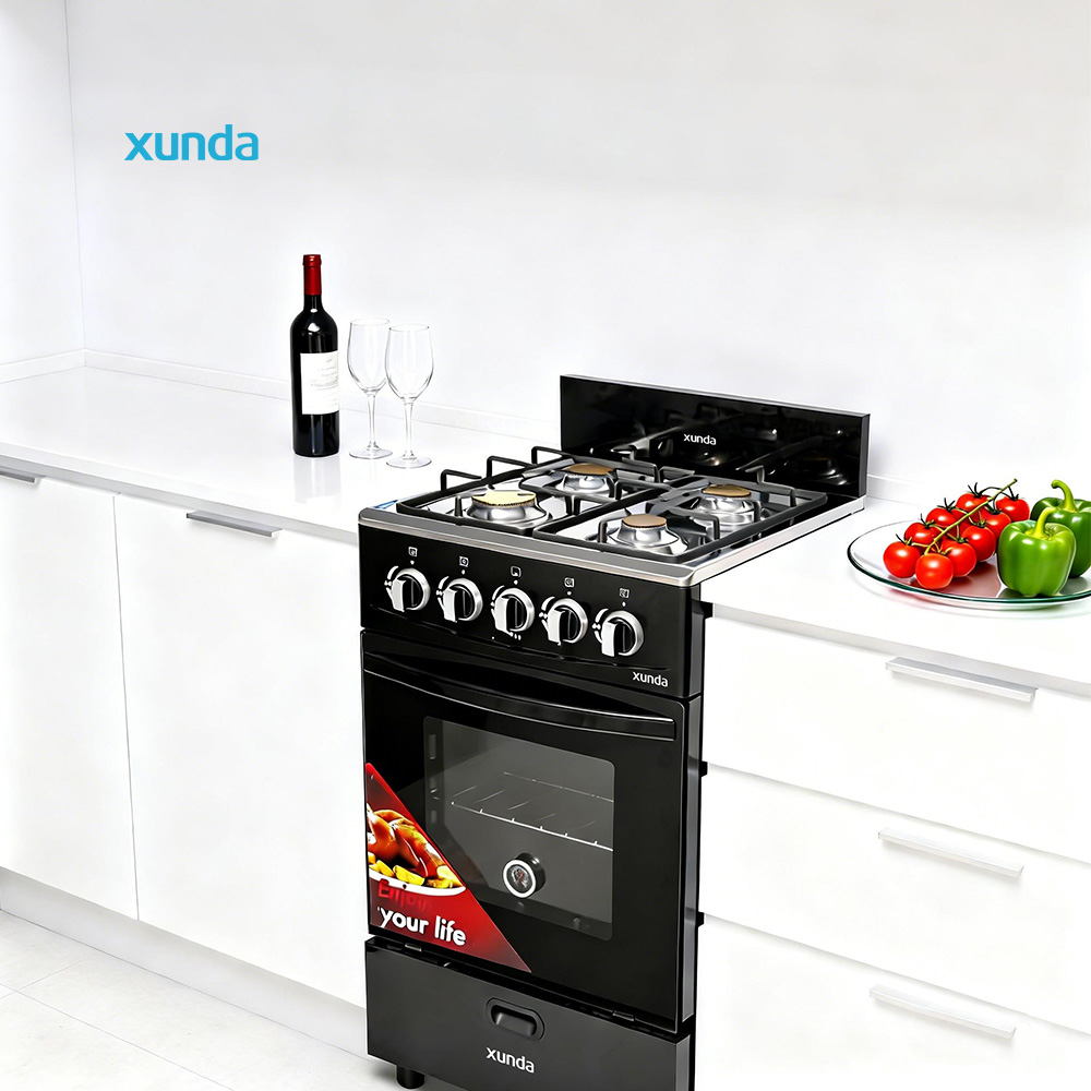 Xunda CKD 50cm Gas Range Kitchen Appliance 4 Burner Free Standing Gas Stove Cooker With Oven