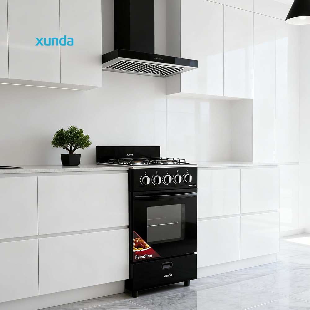 Xunda 4 burner Cooker Gas Range Stove with Griddle Grill and Bakery Oven Gaziniere Et Four a Gaz
