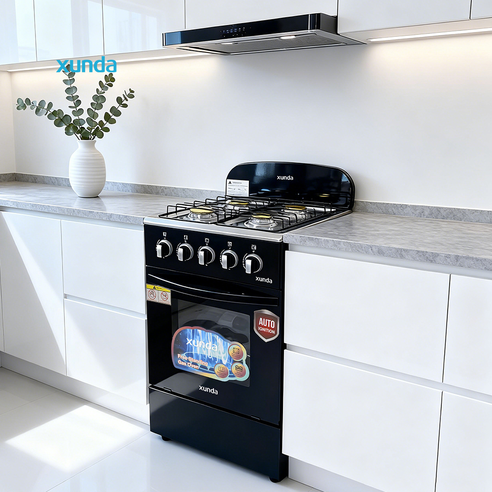 Xunda High Quality 20 Inch 500mm Gas Cooker Latest Cooking Stove Oven Electric Ranges with and Ovens Range and Grill 4 burner